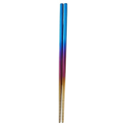 TEMPEST 純鈦筷 一體型/半方 19.5cm, 烤藍款, 1雙